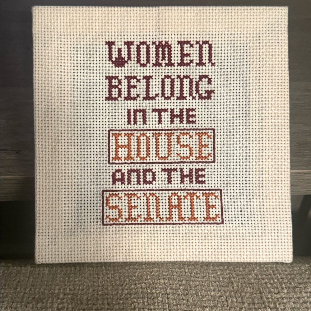 Cross-Stitch Wall Art with Empowering Message